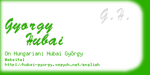 gyorgy hubai business card
