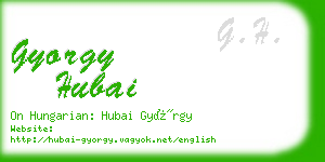 gyorgy hubai business card